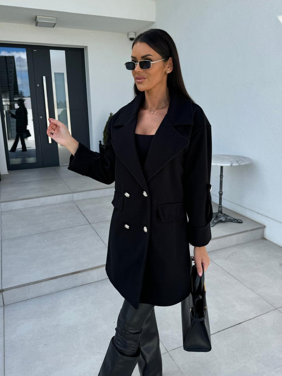 Women's Clothing New solid color H type suit collar woolen coat_voghion.com