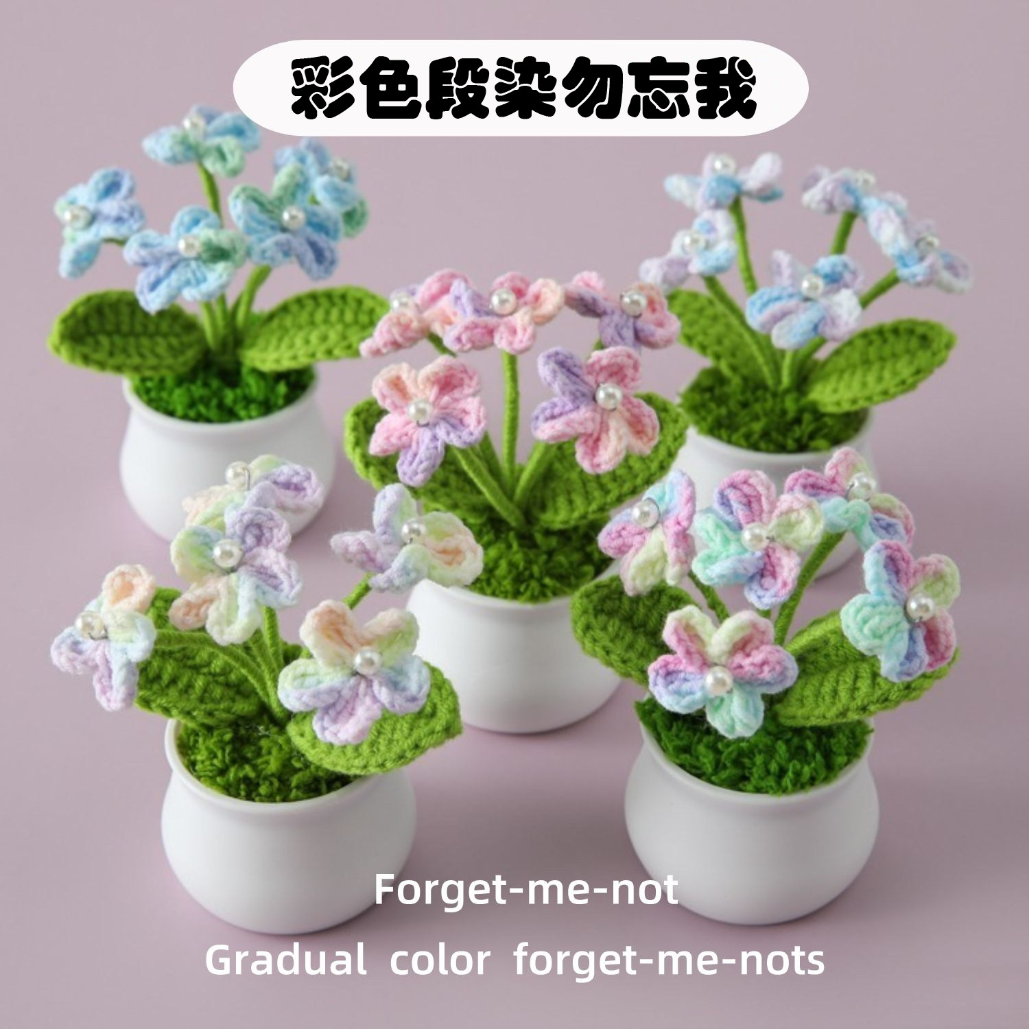 [완성된 작은 흰색 대야] 컬러 섹션 염색 물망초