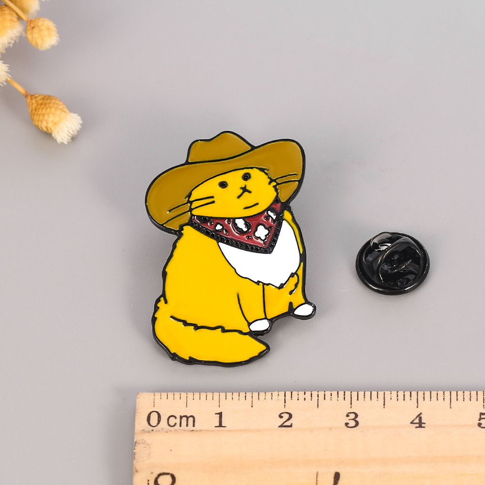12g Weight Brooches Classification Casual, Daily Occasion Alloy Material Cattle, Cat Pattern Unisex Gender Cute Style Cute Pin Cattle Cat Alloy Unisex Brooches 4