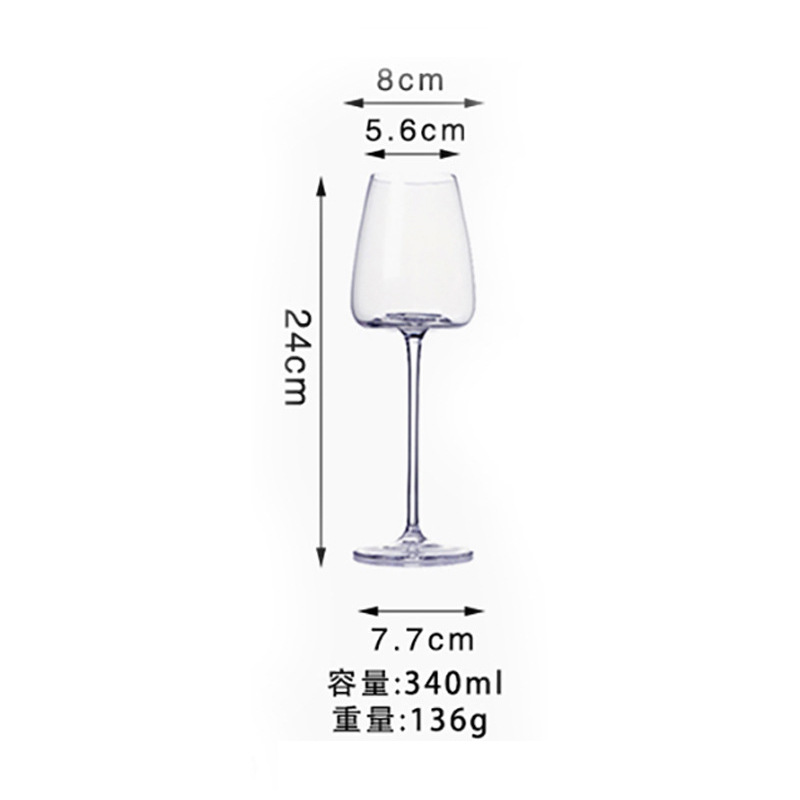 Elegante simple copa de cristal de vino copa de vino de gran capacidad Gran vientre negro pajarita copa de champán