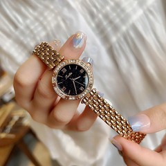 詩高迪風鋼帶錶帶女士手錶時尚手錶女氣質腕錶個性ins皮帶女款