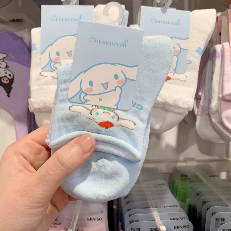 Носки Sanrio средней длины, корейский стиль, милые персонажи (My Melody Cinnamoroll Kuromi)