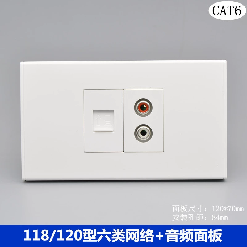 118/120 Тип шесть сетевой компьютер аудио гнездо CAT6 гигабитный сетевой кабель губной помады белый двойной лотос головная панель