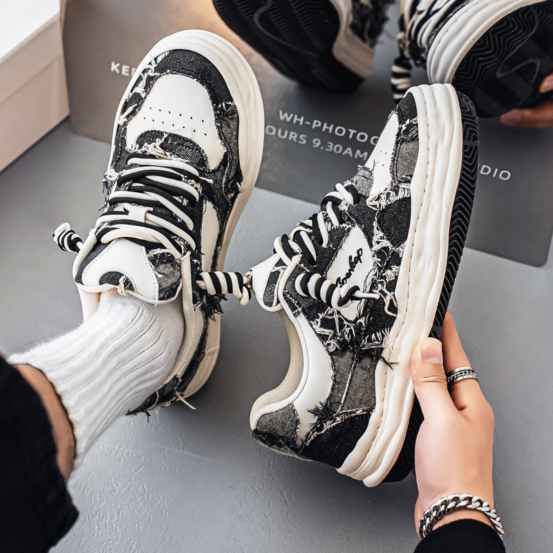 2025新款低帮帆布鞋运动休闲溶解鞋小众男鞋透气板鞋男代发HTA-17