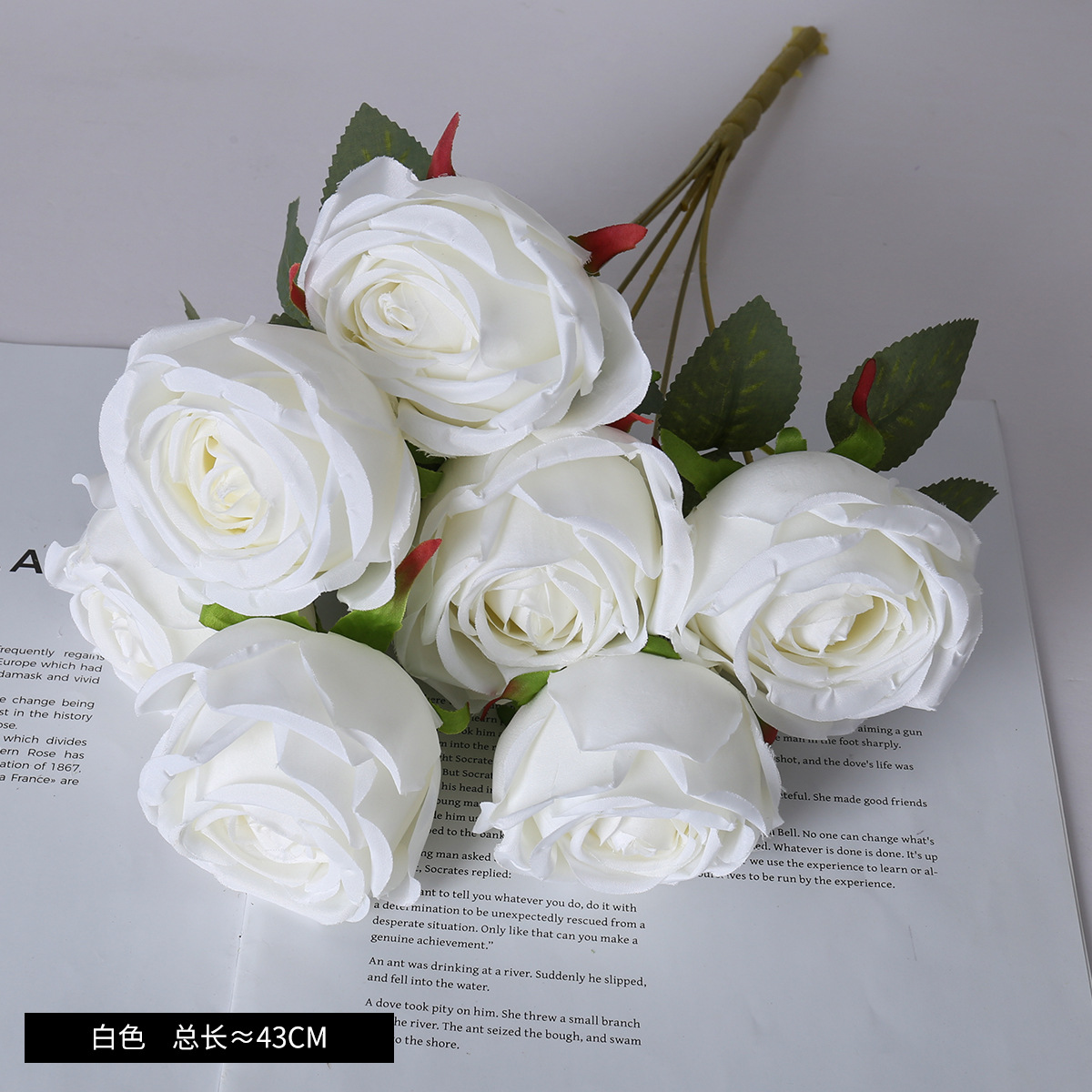 Simulación de 7 flores falsas de rosa princesa escritorio sala de estar DIY decoración de la habitación de bodas de mano accesorios de fotografía de flores