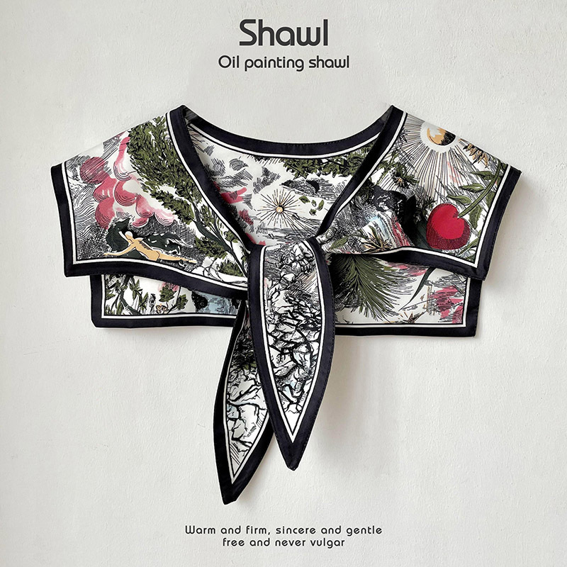 Nuevo chal protector solar de verano de las mujeres al aire libre con aire acondicionado decoración de la habitación chaleco de protección del cuello pequeña bufanda falsa bufanda anudada