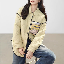 2025秋冬新款简约休闲风轻薄衬衫式棉服女外套