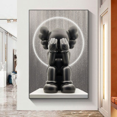 Kaws 玄関装飾絵画トレンディなブランド暴力的なクマの吊り絵画リビングルームライト豪華な雰囲気の廊下通路インターネット有名人の壁画