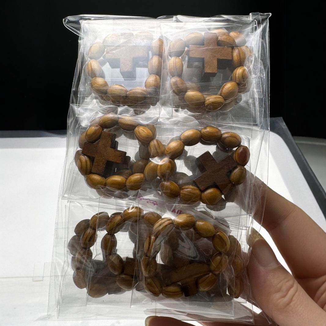 8x6mm松木念珠指环米珠Rosary Ring