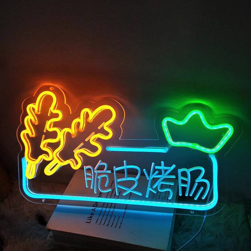 Lámpara de neón personalizada lámpara led cartel letras red fondo pared letrero decoración de mercado nocturno