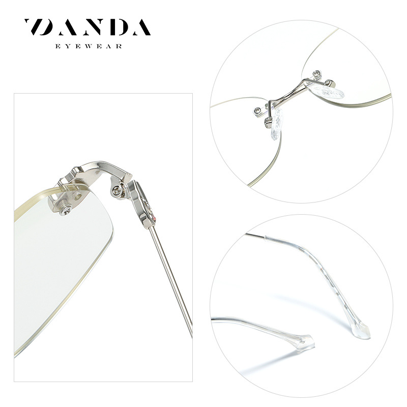 Tiktok mismo estilo gafas de lectura sin marco de moda gafas de lectura incrustadas en diamantes DY8105 lectura palabras pequeñas gafas de lectura de luz anti-azul