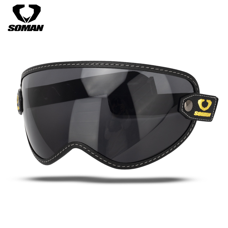 SOMAN retro motorcycle off-road helmet windproof mirror Harley motorcycle mirror strap lens T7 universal lens