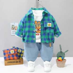 Children's Outfit suit Baby Boys' Spring Clothes One Year Old One Two to Three and a Half Years Old 4 Boys Thin Summer Clothes Autumn Clothes