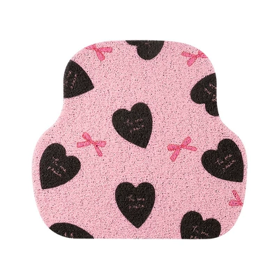 floor mats for girls, cute | Universal Foot Pad - black-silk-loop-floor-mat-1pink
