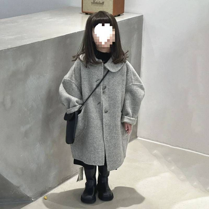 Куртка, детский шерстяной пальто, осень, западный стиль, стиль высокого качества