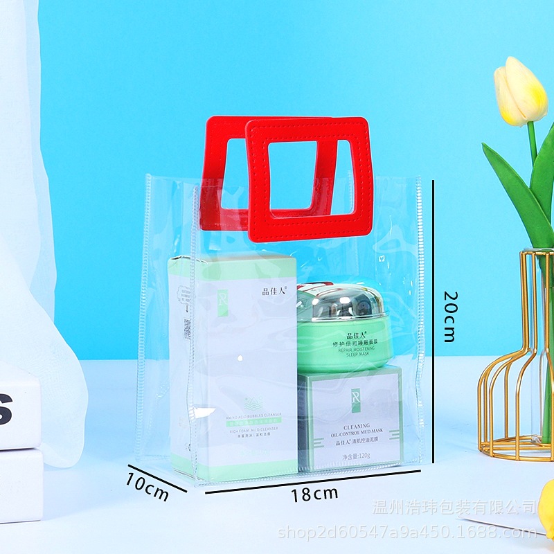 Transparent handbag gift bag pvc plastic gift bag high sense hand gift bag gift bag custom