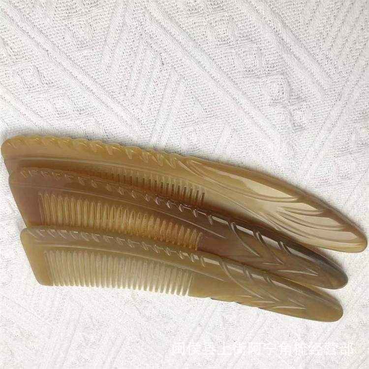 Natural Horn Comb Fine Teeth Rat Tail Handle Comb 16cm Portable Detangling Grooming Tool key features
