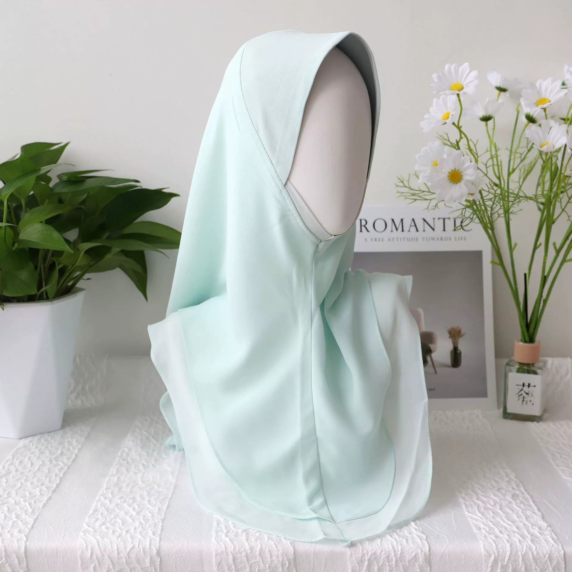 Scarf chiffon breathable comfortable, one size, multi-color hijab style
