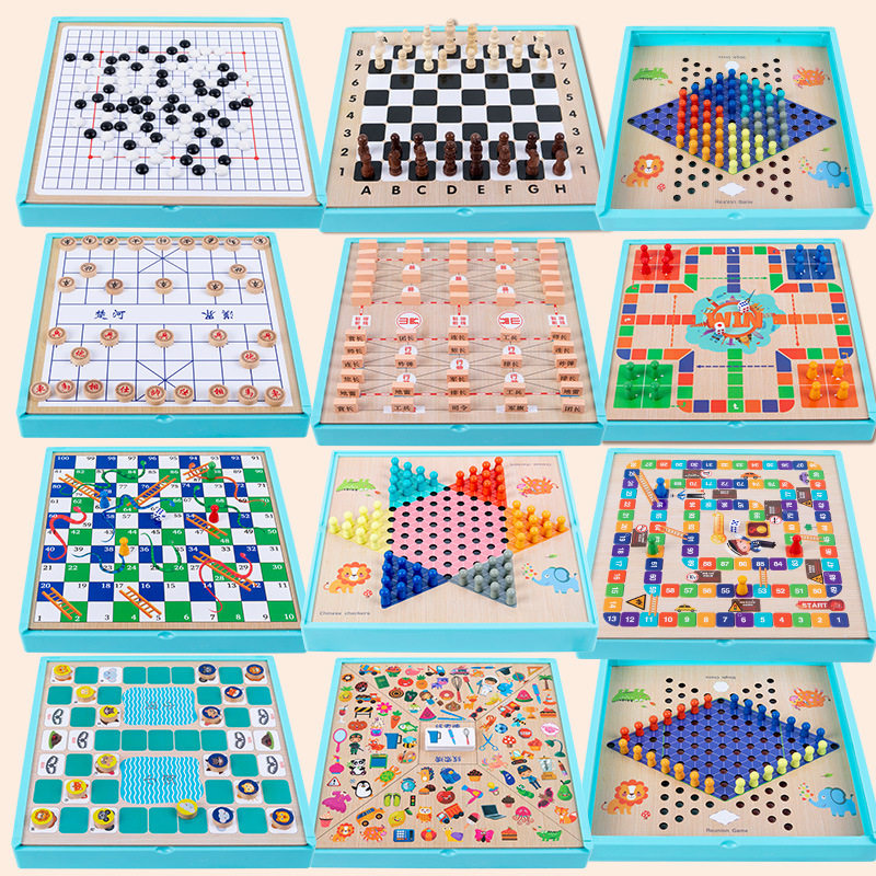 Gran juego multifuncional ajedrez volador ajedrez damas cinco piezas ajedrez bestia ajedrez Go serie Juguetes educativos para niños