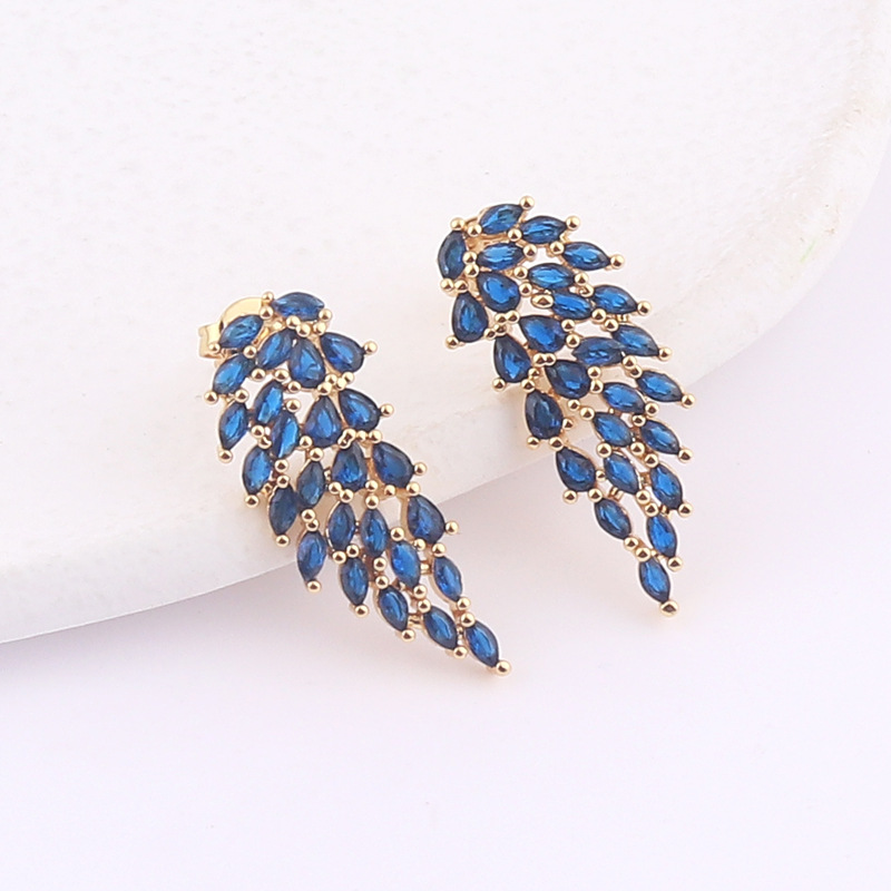 Fashion Wings Copper Earrings Metal Zircon Copper Earrings