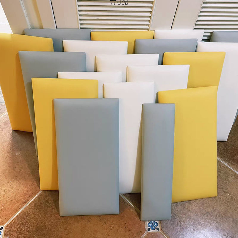 Pu Leather Soft Bag Sponge Tatami Wall Surround Self-Adhesive Bedside Kindergarten Early Education Kidsren's Anti-Collision Factory Cross-Border Wholesale