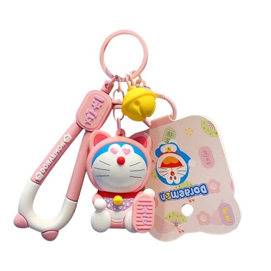 Genuine Doraemon keychain cartoon cute Doraemon cat schoolbag pendant exquisite couple female Doraemon gift