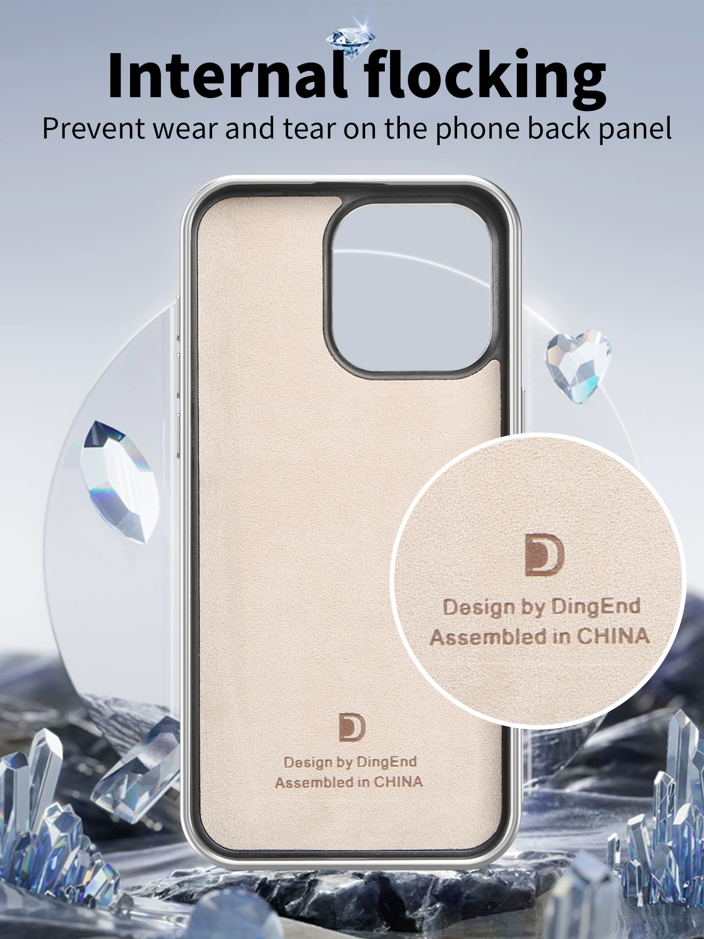 Ốp lưng iPhone đính đá sang trọng, chân đế kim cương, chống sốc viền dày cho 16 Pro Max / 15 / 14 Pro — Trắng đàn piano, Đen kinh điển, Màu vàng đậm chi tiết 5