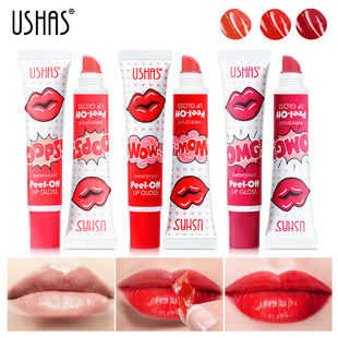 Ushas Cross-Border Spot Liquid Lipstick Lip Glaze Lip Gloss Non-Fading Non-Stick Cup Dyed Lip Liquid Lip Gloss Peel-Off Lip Mask