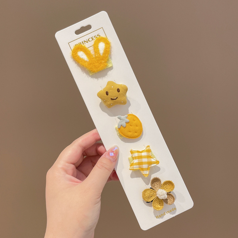 Niños lindos clips de pelo de sudor, clips de pelo de tela para bebés, clips de pelo de bordes laterales, clips de pelo fetal para bebés que no lastimen clips de pelo