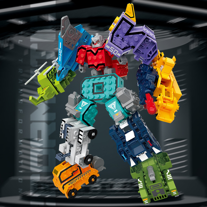 Digital deformación carta niños niño diamante robot coche carta bloques de construcción niño modelo de juguete educativo