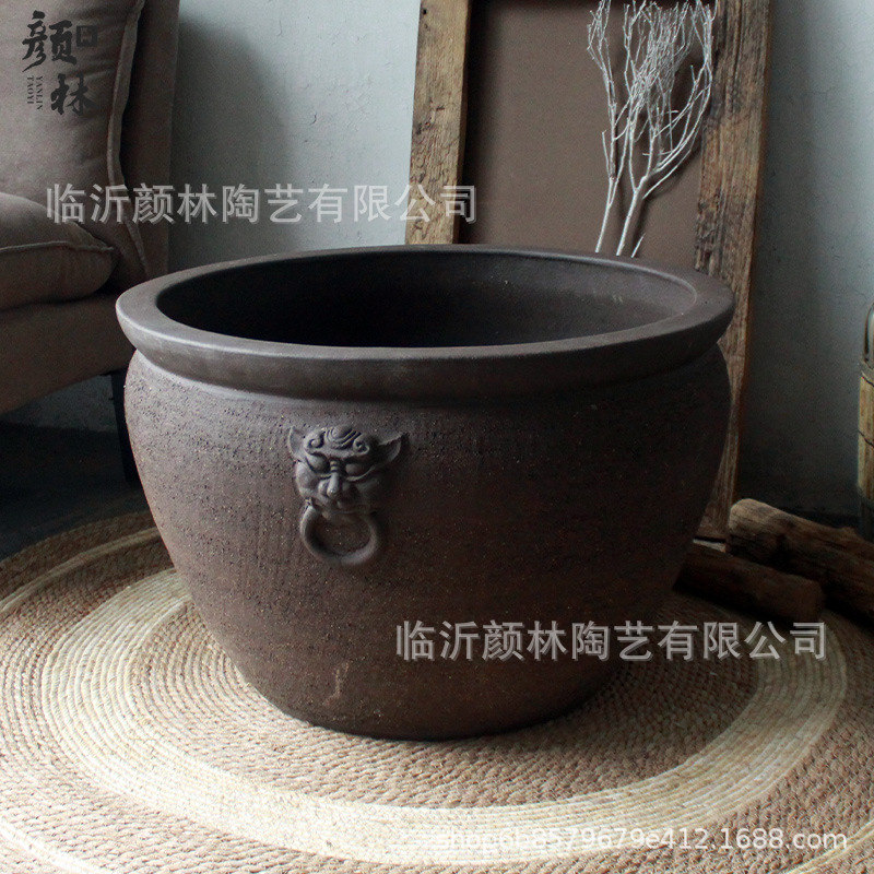 Arena púrpura gran maceta de agua jardín gran maceta ventilada maceta de cerámica gran maceta de gran calibre maceta de cerámica de tierra