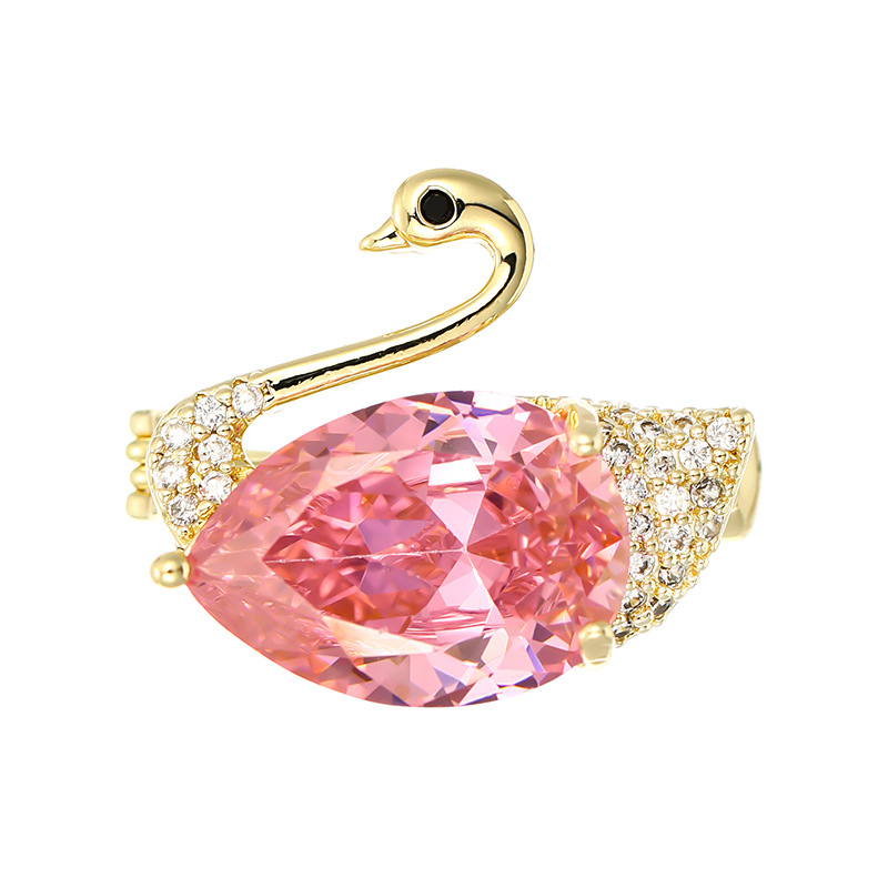 Style Simple Style Classique Cygne Le Cuivre Incruster Zircon Femmes Broches display picture 9
