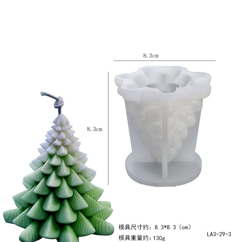 Molde de silicona de vela de árbol de Navidad molde de Yeso de incienso molde manual DIY molde de silicona de árbol de Navidad molde tridimensional image 8