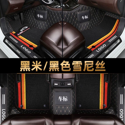 Modelə uyğun ayaqaltı – mat - please-leave-a-message-about-the-model-year-information-when-placing-an-order-as-long-as-it-is-not-xinjiang-and-xizang-it-will-be-free-shipping-double-layer-bag-threshold-black-rice-noodles-black-color-stripes-chenille-silk