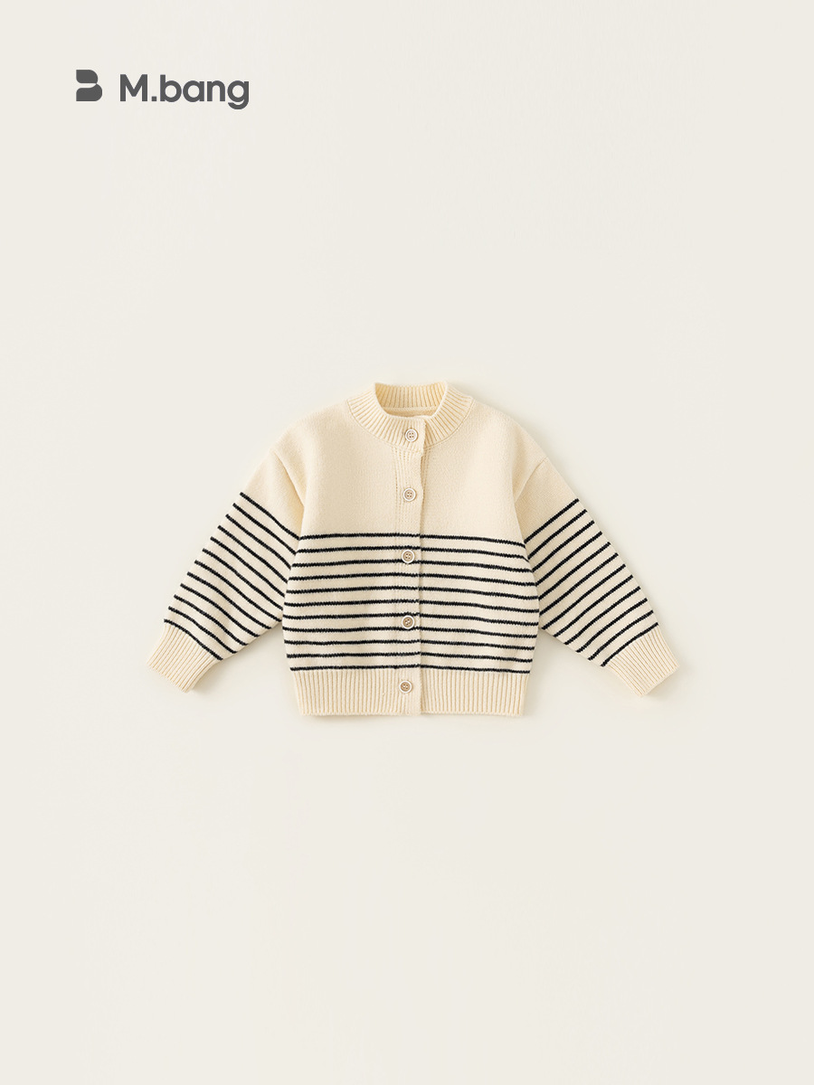 Yubao ropa infantil para niños Cardigan rayado primavera y otoño nuevo suéter casual multifuncional abrigo suéter de punto suelto para niños