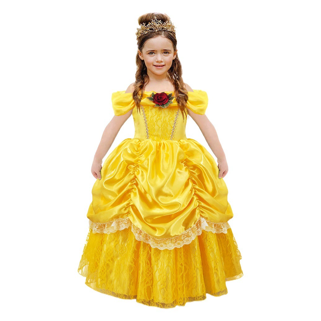 Хэллоуин Костюм Фильм Реальная жизнь Красавица и чудовище Красавица Принцесса Платье Косплей Белоснежка