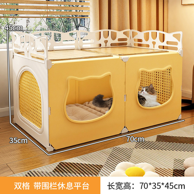 猫窝四季通用封闭式安全感猫窝夏季散热凉快超大号上下铺两层别墅|undefined