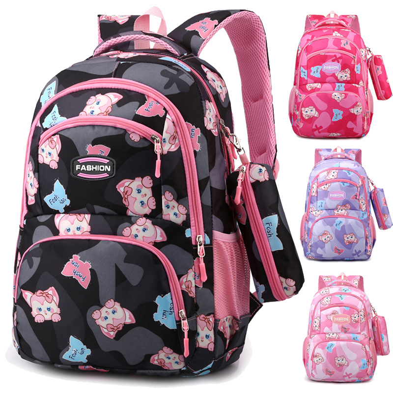 Cross-border wholesale backpacks for elementary school students, boys and girls, lightweight shoulder bags, large capacity school bags for fourth graders aged 6-14.