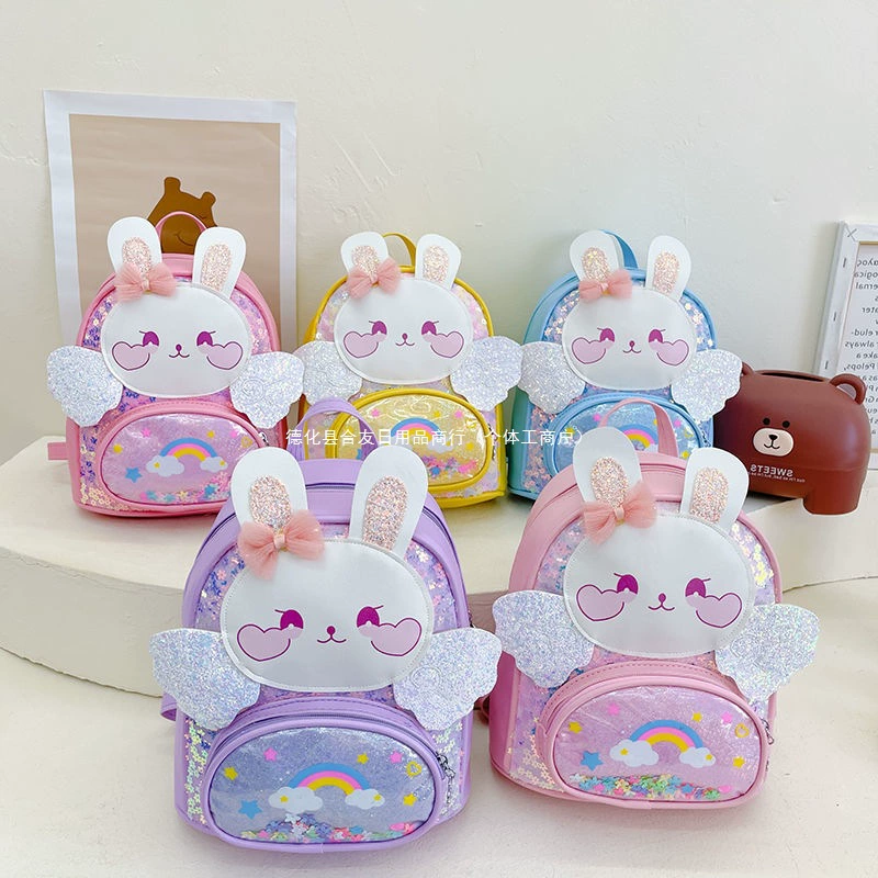 Рюкзак для детского сада для девочек, модный милый детский рюкзак с блестками и рисунком, маленькая сумка, повседневный дорожный рюкзак для девочек с котом