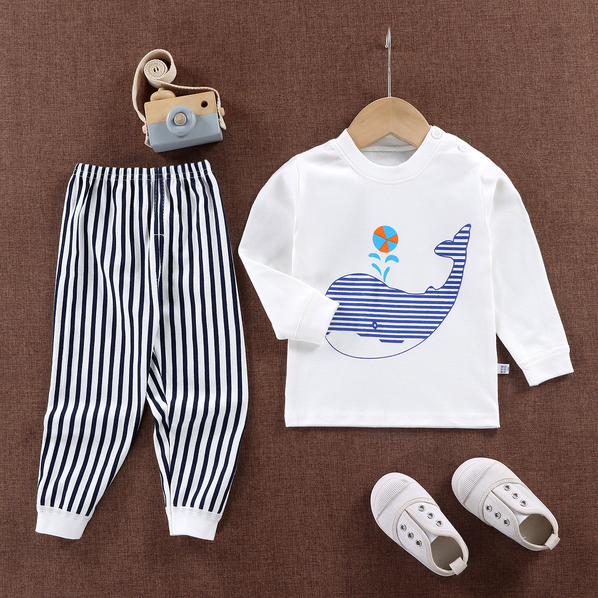 Cotton white background whale