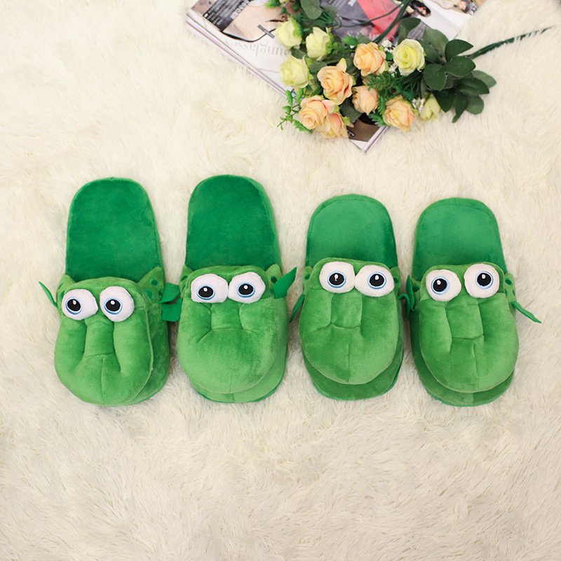 Felpa cocodrilo de juguete de algodón zapatillas de las mujeres lindo hogar invierno interior tiktok mismo estilo boca abierta zapatillas para caminar