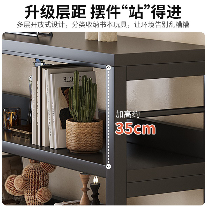 Estante de sala de estar Estante de piso Estante de almacenamiento multicapa Estante de exhibición para el hogar Estante de almacenamiento integrado contra la pared Gabinete bajo