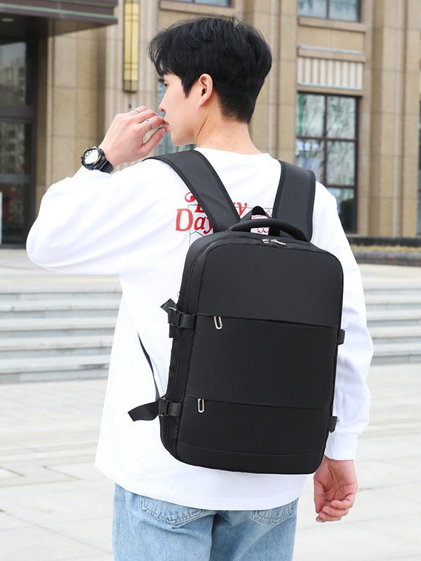 Bolso para computadora portátil de viaje de negocios de color sólido de nuevo estilo transfronterizo para estudiantes universitarios Bolso de viaje de ocio de moda Mochila