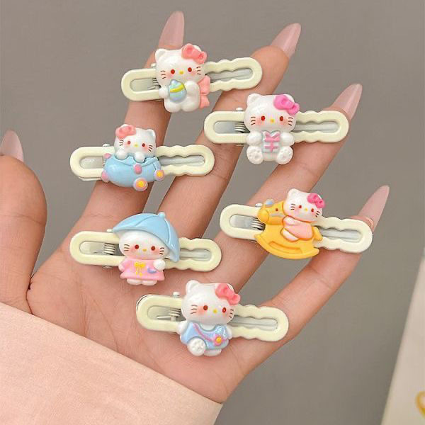 ネットの赤い金のかわいい図案の猫の甘い少女の前髪は子供の髪を挟んで漫画を挟みます。|undefined
