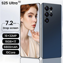 爆款跨境電商S25Ultra真4G美洲全網通安卓10.0 7.2寸水滴大屏手機