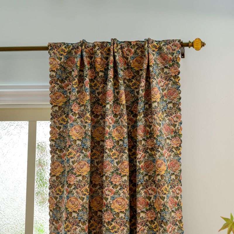 New Hot-Selling Classical Mediterranean Oil Painting Style Plant Floral Blackout Partition Curtain Half Curtain Factory Direct Supply Wholesale