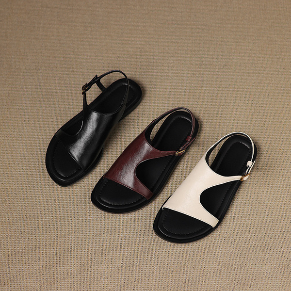 Retro fashionable summer universal sandals open toe flat