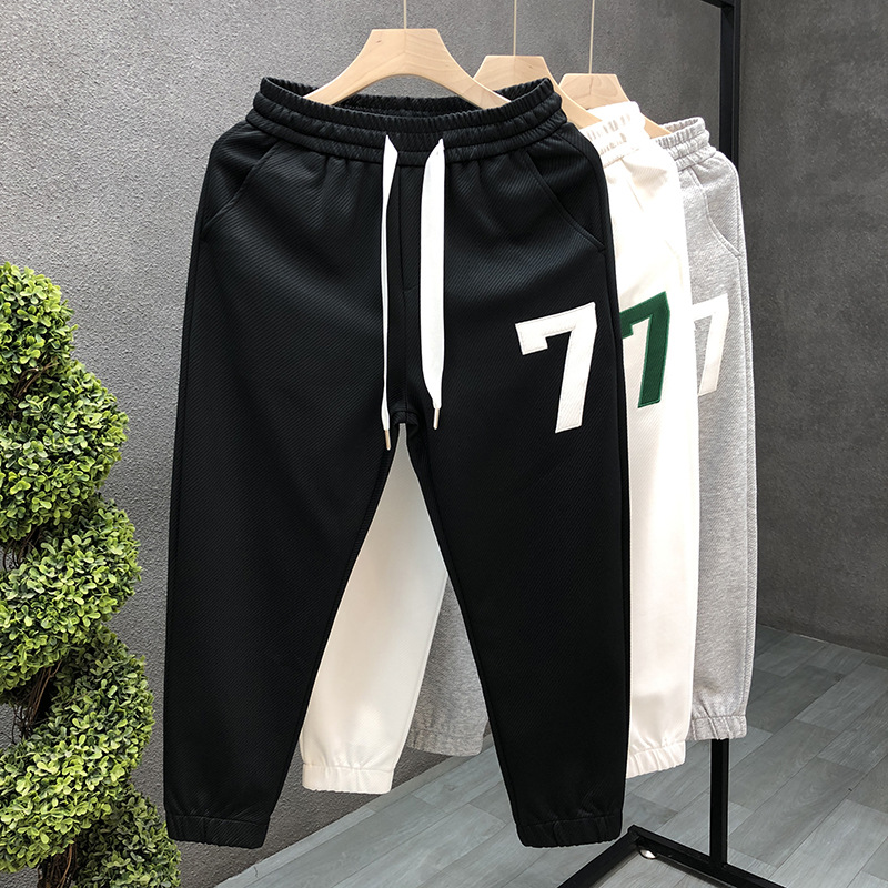 2024 neue Frühling Herbst Bestickte Casual Hosen für Männer Trendy Marke Lose Gerade Hosen Vielseitige Sport Hosen Jogginghose Jogging_voghion.com