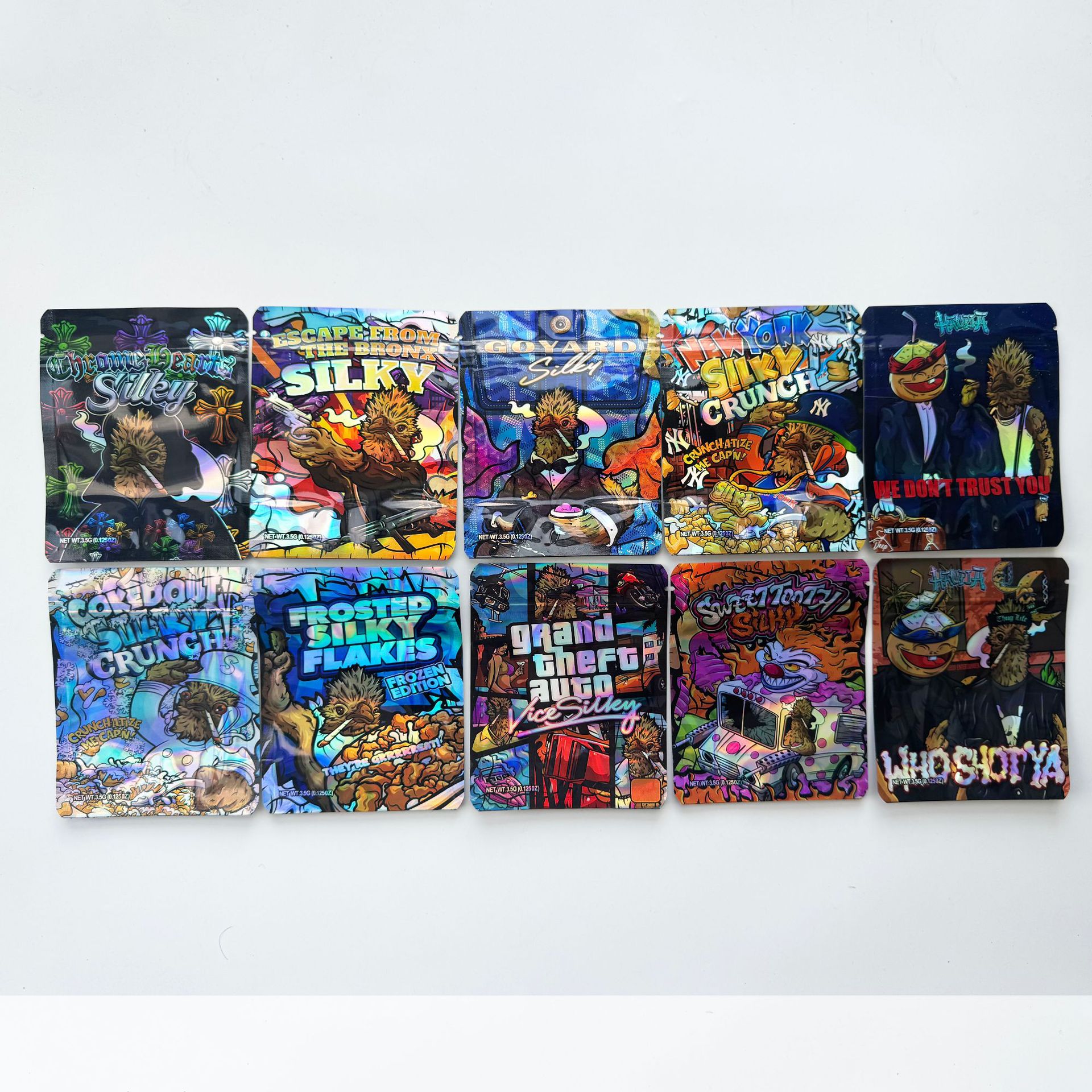 镭射 3.5G烟草袋印刷袋现货卡通糖果袋子跨境外贸包装袋100个一包