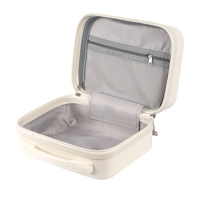 Maleta Linda bolsa de cosméticos de 14 pulgadas caja pequeña cremallera Mini caja de almacenamiento de corta distancia caja de regalo con bolsa de regalo de mano